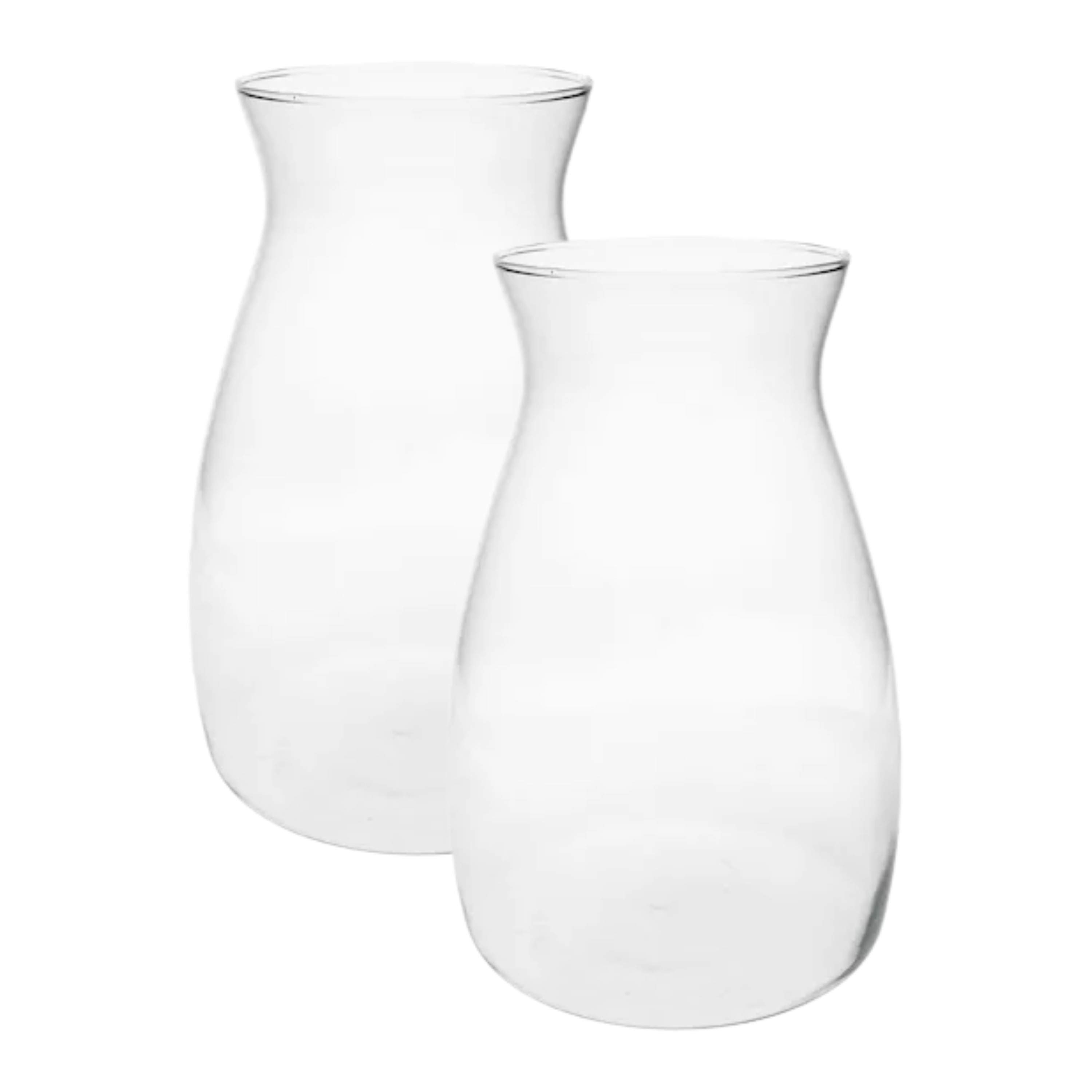 Merkloos Bloemenvaas Yann - 2x - helder transparant glas - D20 x H30 cm - decoratieve vaas - bloemen/takken -