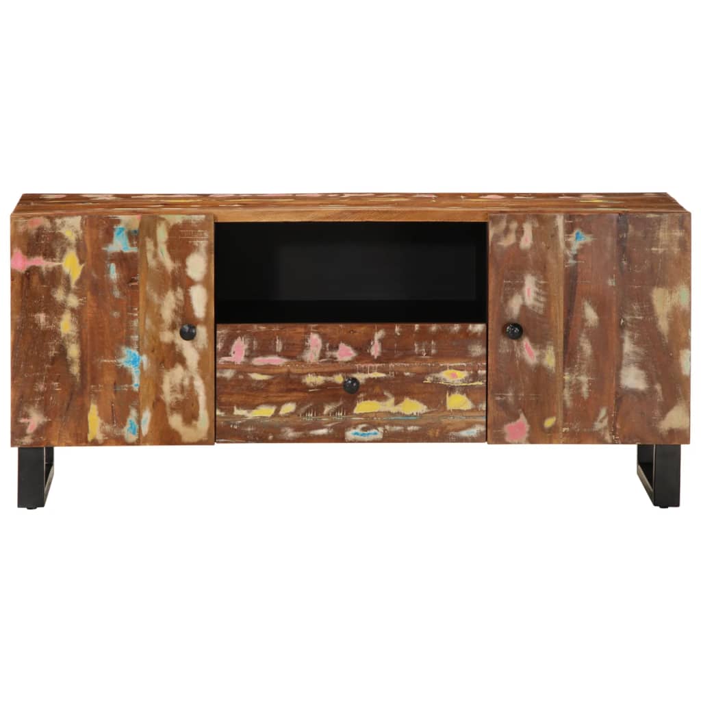 vidaXL Tv-meubel 105x33,5x46 cm massief hout gerecycled bewerkt hout