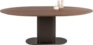 Brianza eetkamertafel 210 x 100 cm - walnoot fineer - steel brown