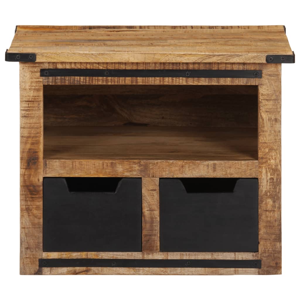 vidaXL Salontafel met lades 50x50x40 cm massief mangohout