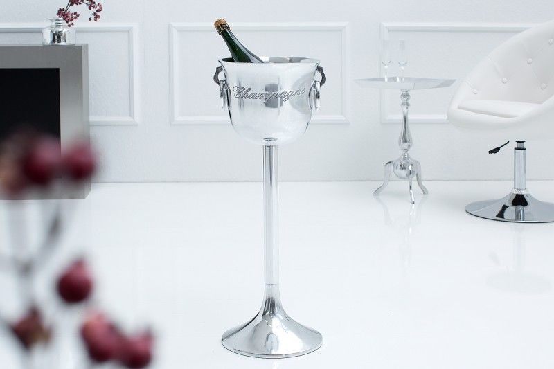Invicta Interior Elegante champagnekoeler CHAMPAGNE 75cm gepolijste zilveren flessenkoeler - 38068