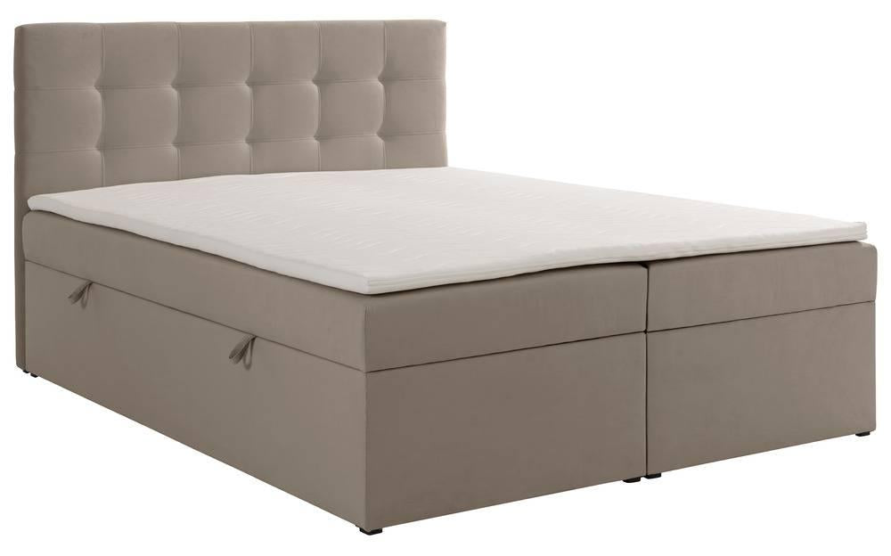NADUVI Collection Boxspring Rodez velvet met opbergruimte en topper 140 x 200 cm | 