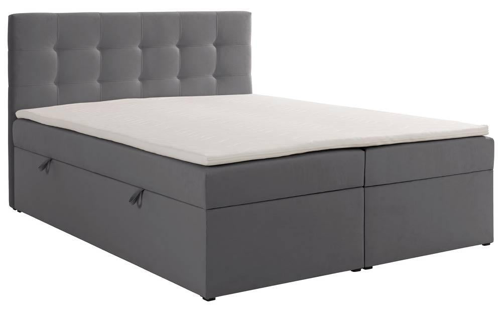 NADUVI Collection Boxspring Rodez velvet met opbergruimte en topper 140 x 200 cm | 