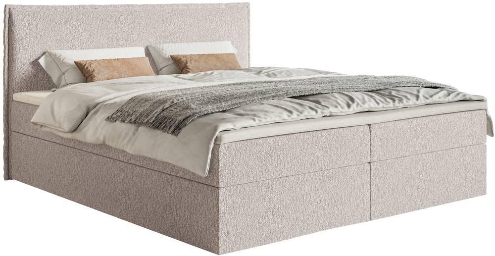 NADUVI Collection Boxspring Esmay chenille met opbergruimte en topper 140 x 200 cm | 