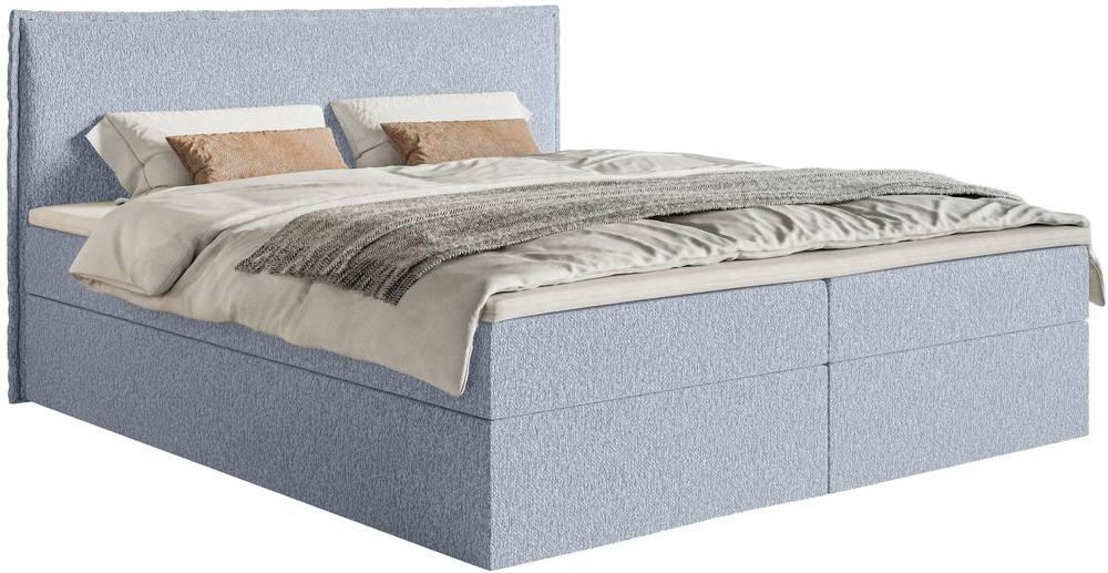 NADUVI Collection Boxspring Esmay chenille met opbergruimte en topper 140 x 200 cm | 