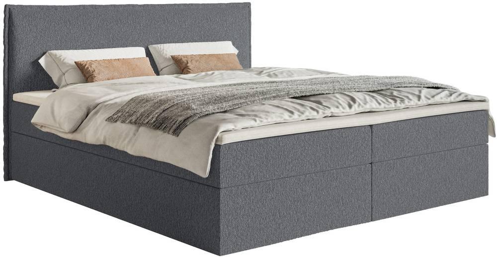 NADUVI Collection Boxspring Esmay chenille met opbergruimte en topper 140 x 200 cm | 