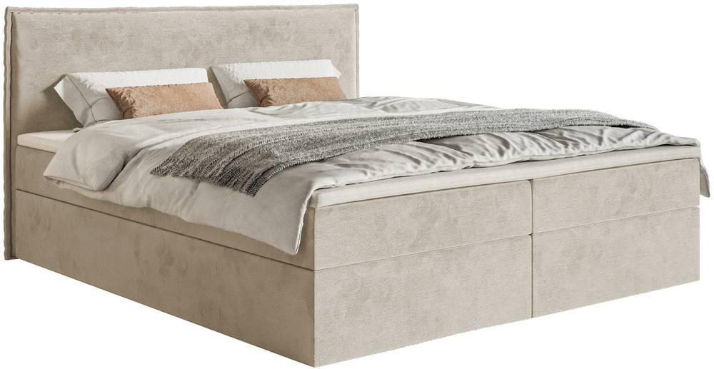 NADUVI Collection Boxspring Esmay velvet met opbergruimte en topper 140 x 200 cm | 