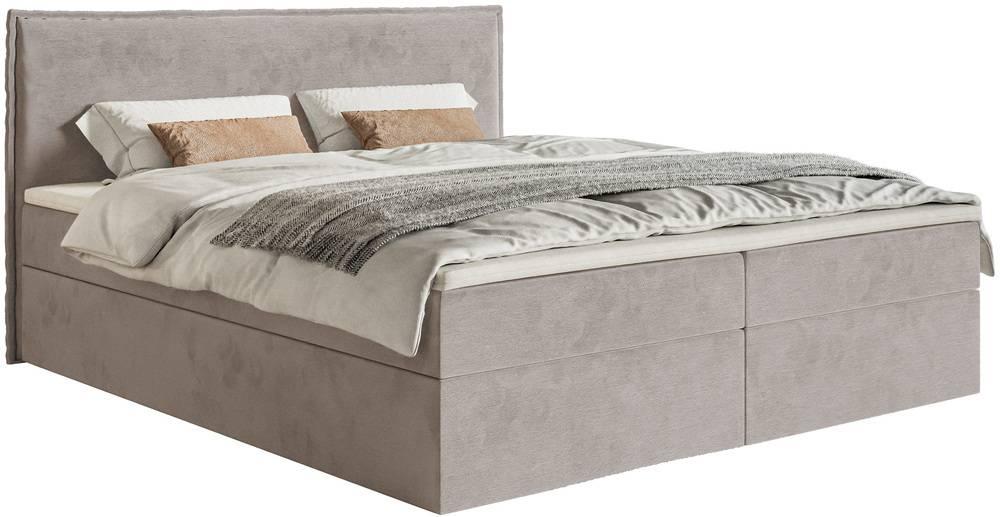 NADUVI Collection Boxspring Esmay velvet met opbergruimte en topper 160 x 200 cm | 