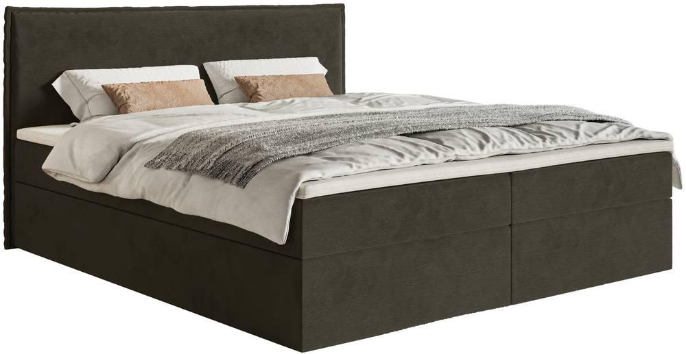 NADUVI Collection Boxspring Esmay velvet met opbergruimte en topper 160 x 200 cm | 