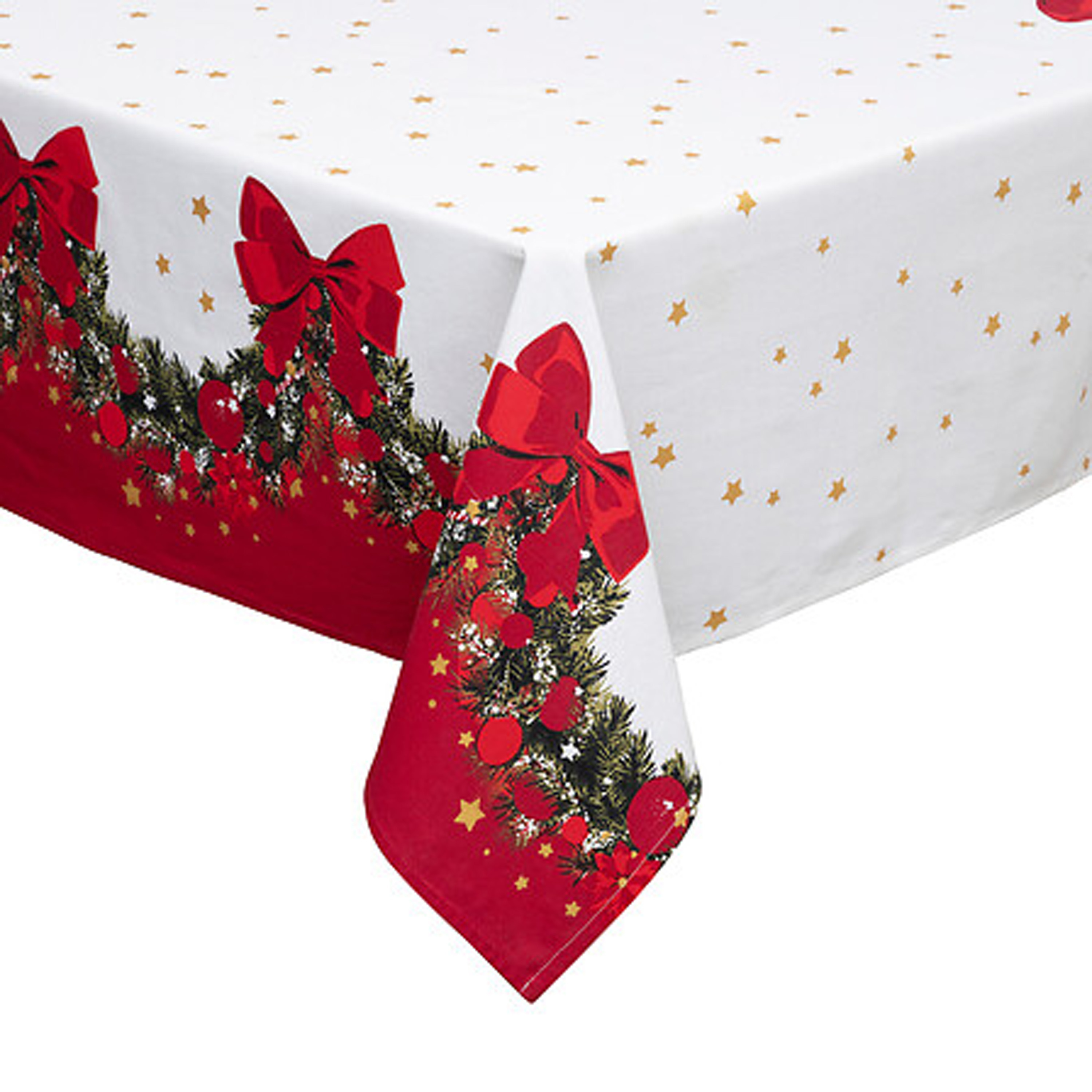 Feeric lights & Christmas Feeric Christmas Kerst tafelkleed - rood/wit - 240 x cm - katoen - tafellaken -