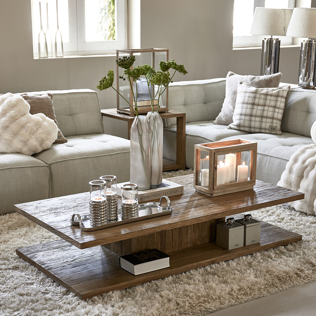 Rivièra Maison Salontafel Vermont Eikenhout, 160 x 80cm - Bruin