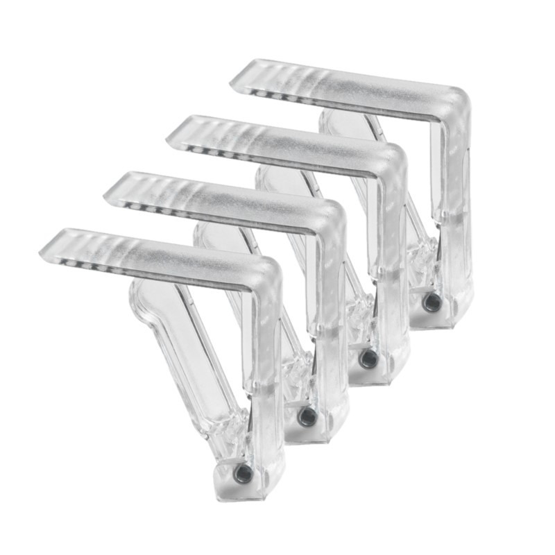 Patifix Tafelkleed klemmen - 4x - transparant - kunststof - 6 x 2 x 6 cm - voor tafels -