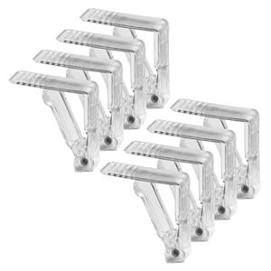 Patifix Tafelkleed klemmen - 8x - transparant - kunststof - 6 x 2 x 6 cm - voor tafels -