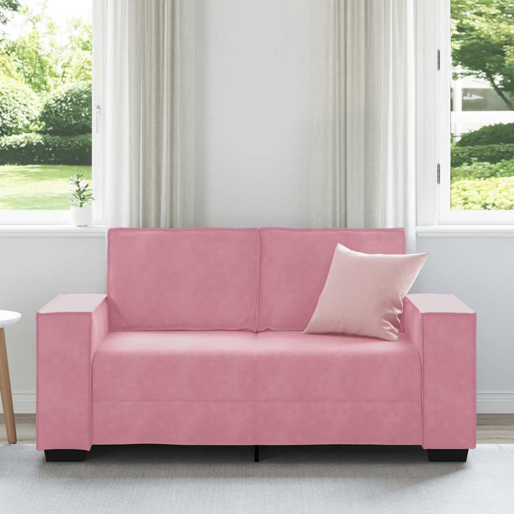 vidaXL Tweezitsbank 120 cm fluweel roze
