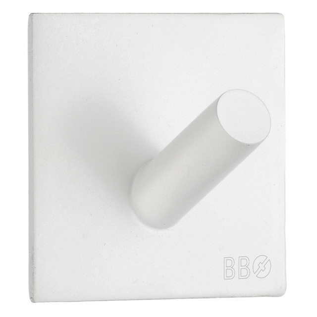 Smedbo BB Zelfklevende haak geborsteld RVS wit BX1092