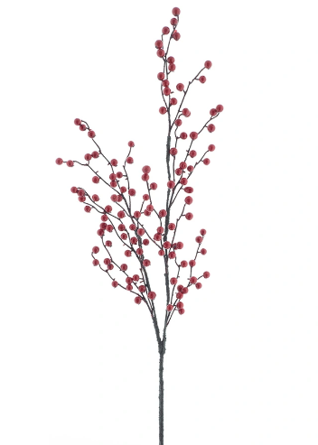 Buitengewoon de boet Kunsttak Christmas berry spray red 95 cm - 