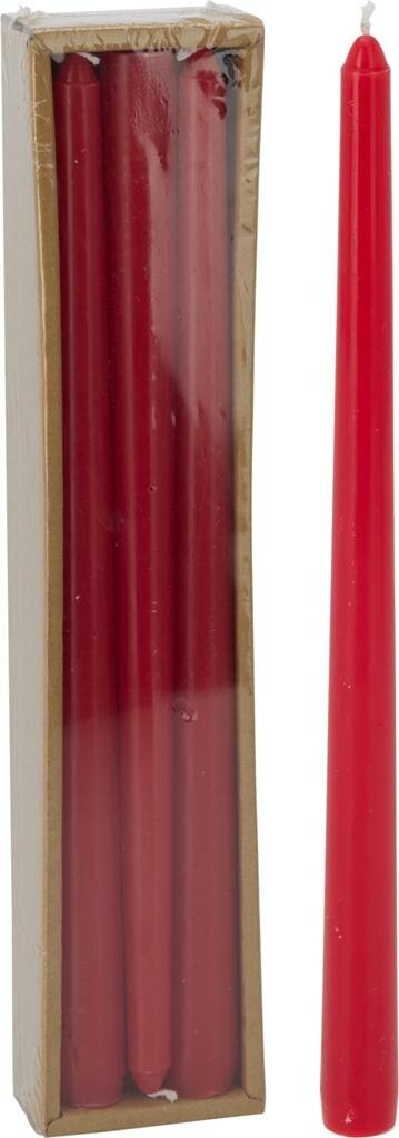 Dinerkaarsen 6 stuks 30 cm rood