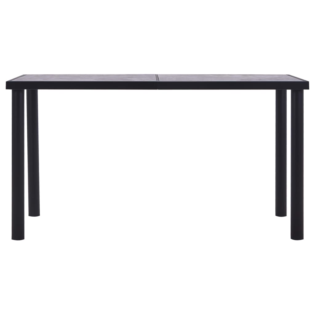 vidaXL Eettafel 140x70x75 cm MDF zwart en betongrijs