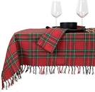 Unique living Tafelkleed Xmas tartan 150x300 cm red - 