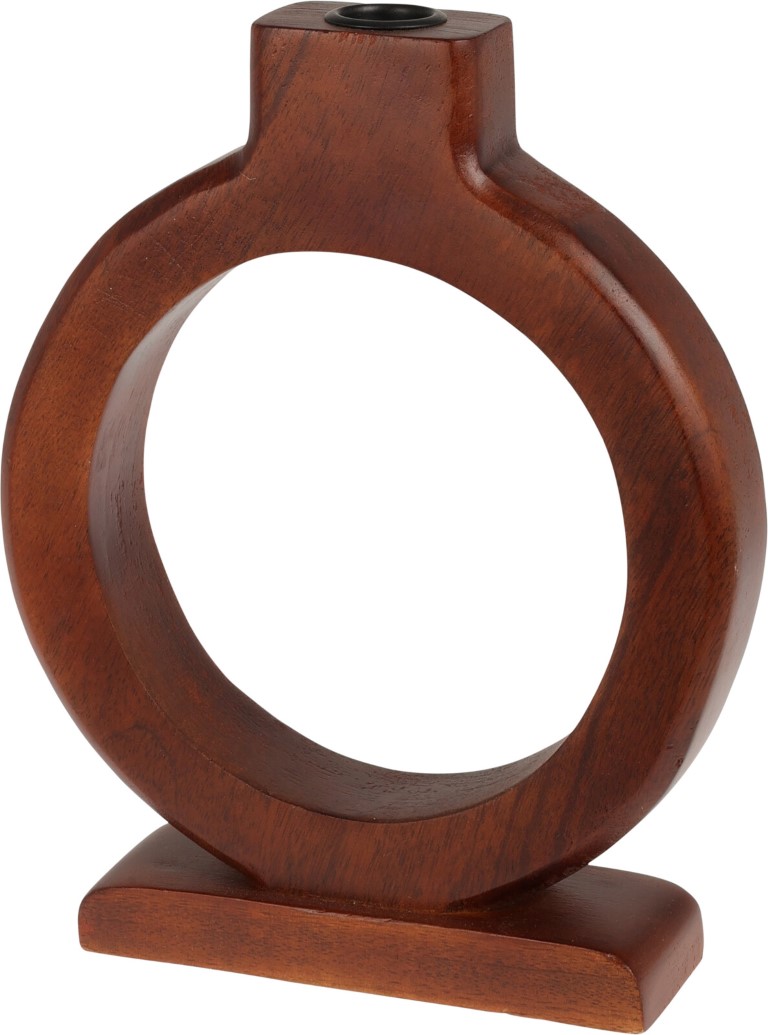 Nampook Candle Holder Round H25 Walnut - 