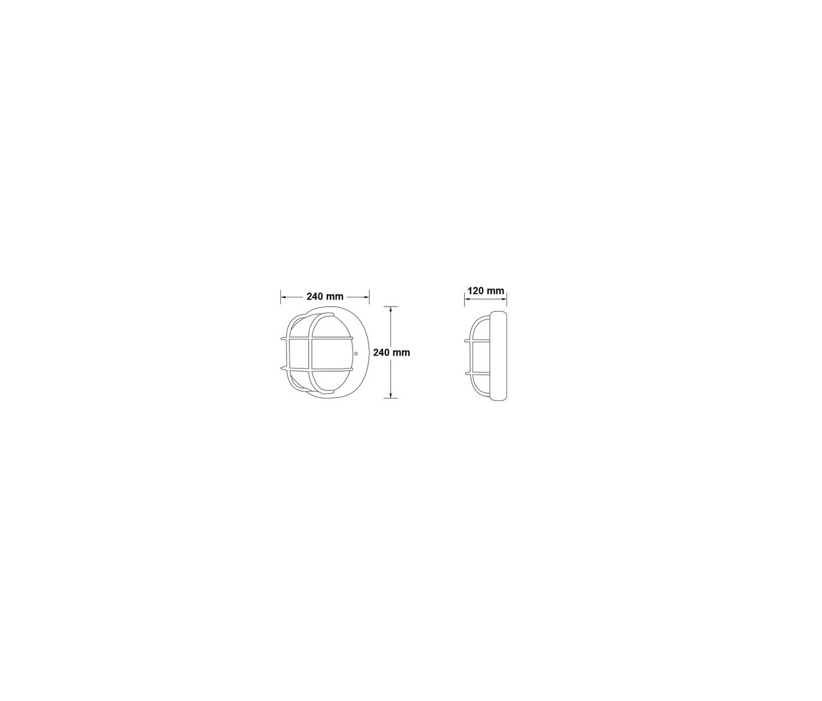 G & L Handels GmbH Buitenwandlamp 400180, antraciet, Ø 24 cm, aluminium/glas, IP54
