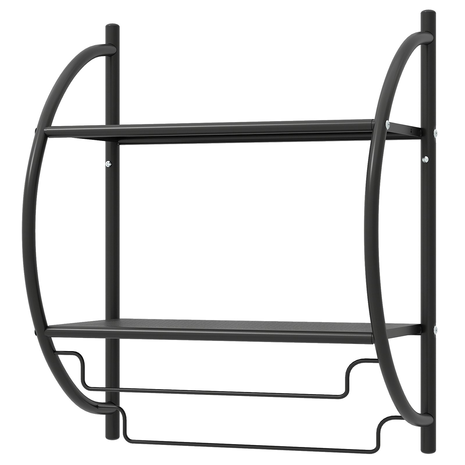 Costway Handdoekhouder Badkamer Wand Handdoekhouder Badrek 45 x 25,5 x 55 cm Metaal Zwart