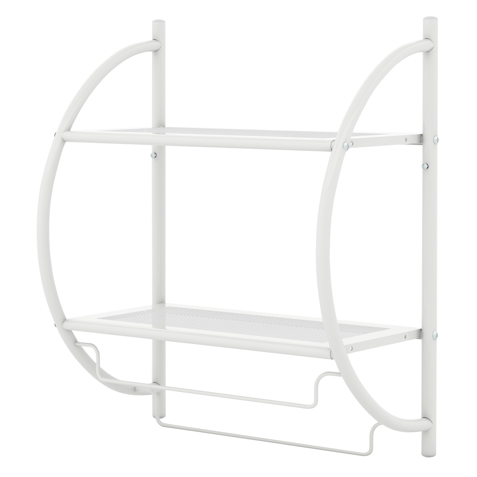 Costway Handdoekhouder Badkamer Wand Handdoekhouder Badrek 45 x 25,5 x 55 cm Metaal Wit