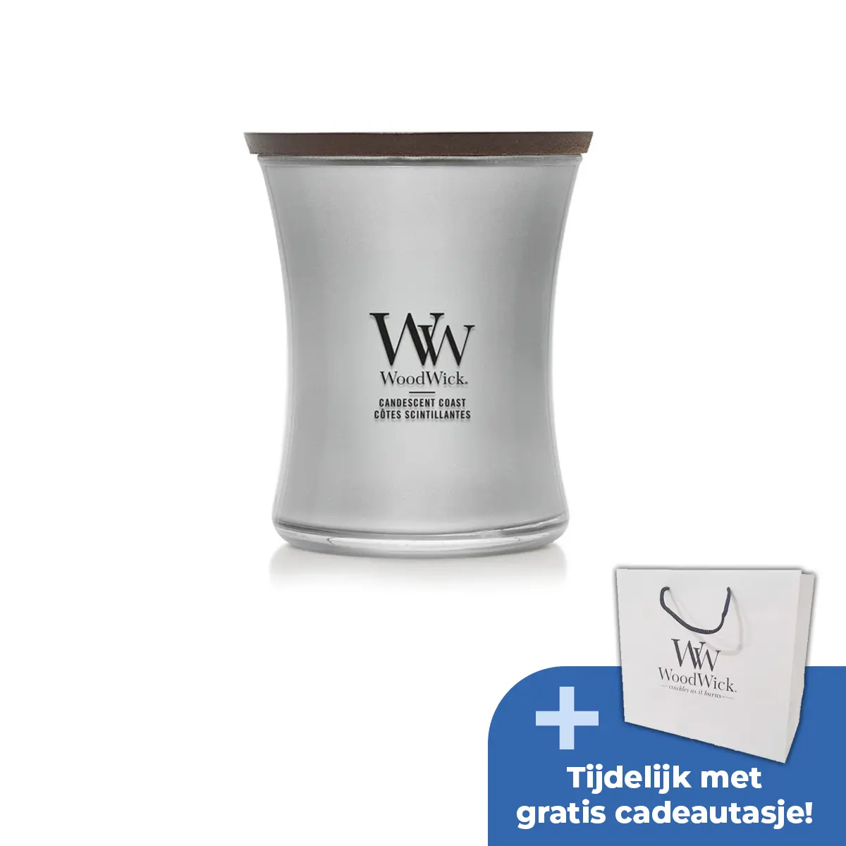 Woodwick WW Candescent Coast Medium Candle - Silver