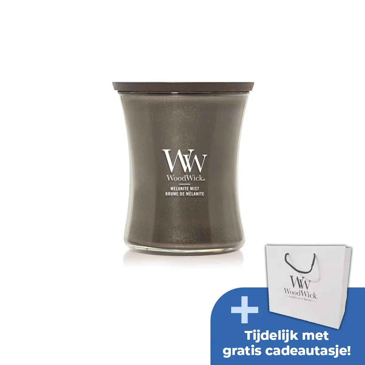 Woodwick WW Melanite Mist Medium Candle - Gunmetal
