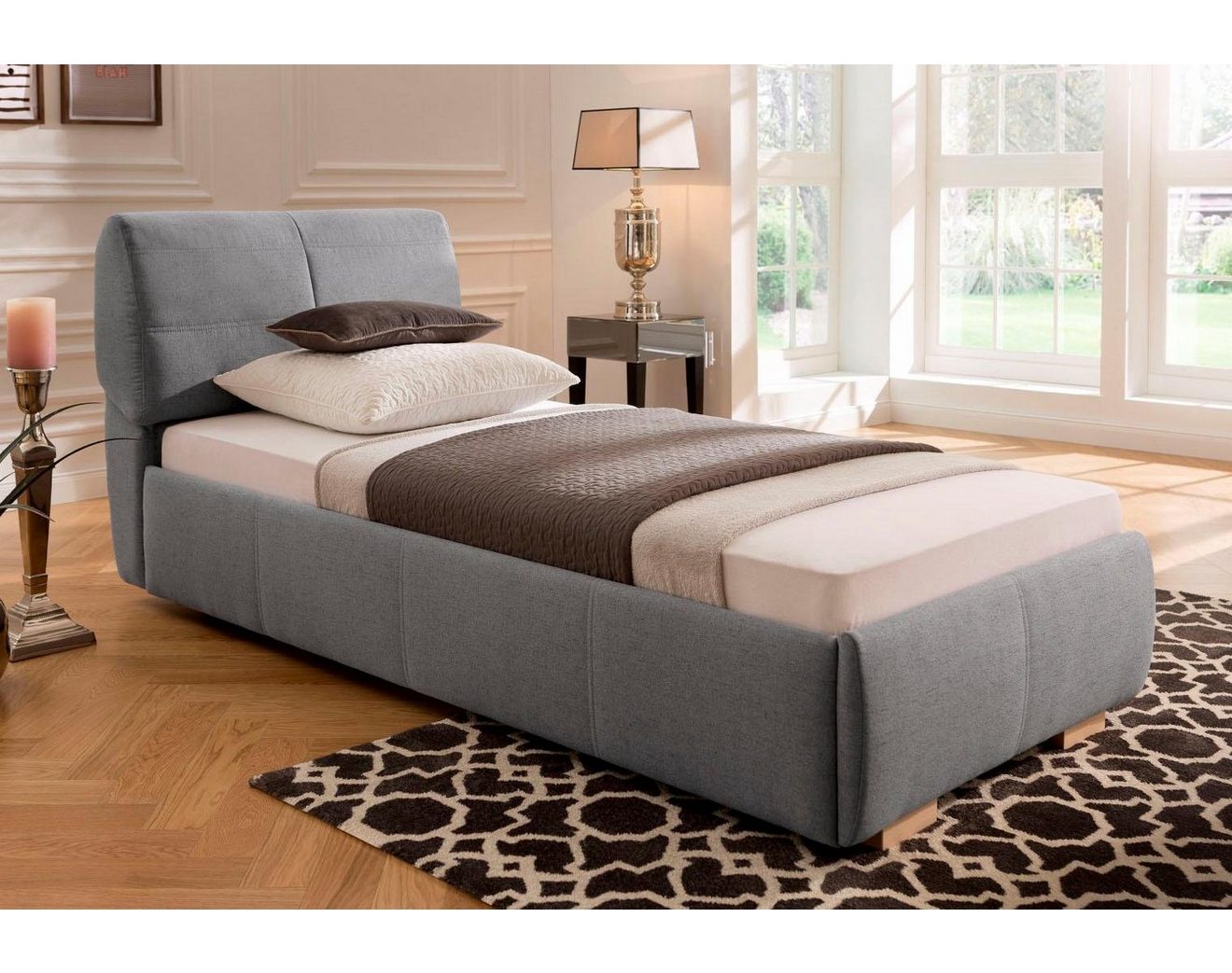 Home affaire Gestoffeerd bed Solaris 5 breedten, ook in extra lang: 220 cm, verstelbaar hoofdeind van 6-90 cm