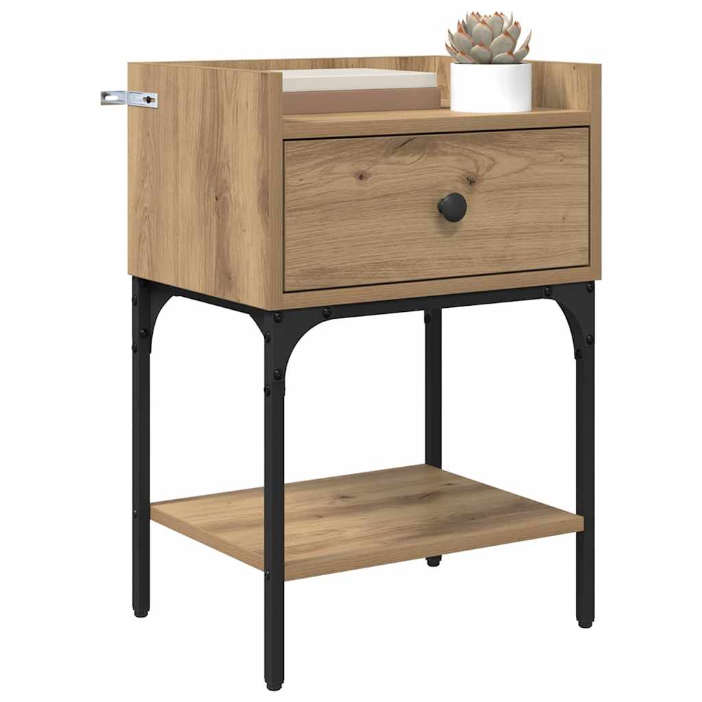 vidaXL Nachtkastje 2 pcs artisanaal eikenkleurig 40 x 29 x 60 cm