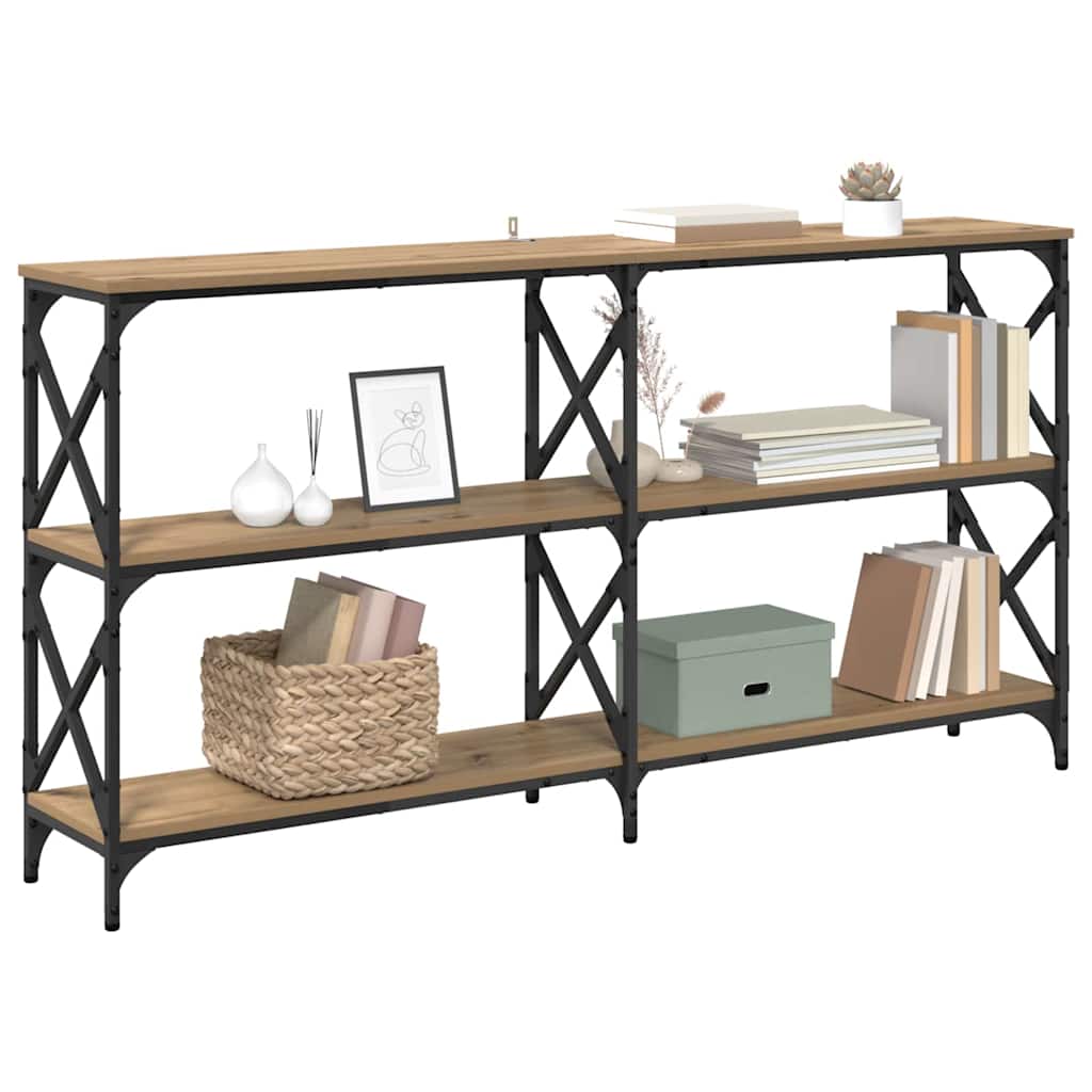 vidaXL Wandtafel artisanaal eikenkleurig 156 x 28 x 80,5 cm
