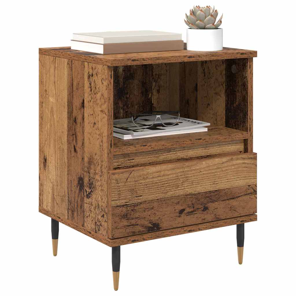 vidaXL Nachtkastje 2 pcs Oud hout 40 x 35 x 50 cm Bewerkt hout