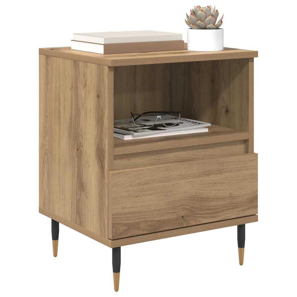 vidaXL Nachtkastje 2 pcs artisanaal eikenkleurig 40 x 35 x 50 cm