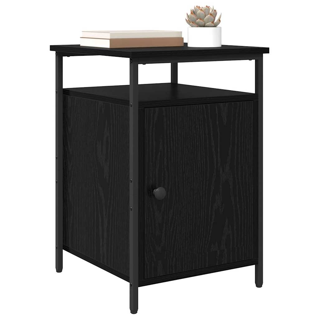 vidaXL Nachtkastje 2 pcs Zwart eiken 40 x 42 x 60cm Bewerkt hout
