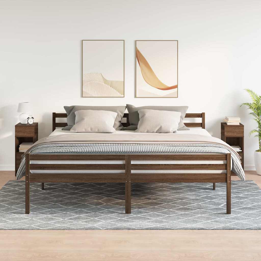 vidaXL Nachtkastjes 2 st met lade 25x31x66 cm bruin eikenkleurig