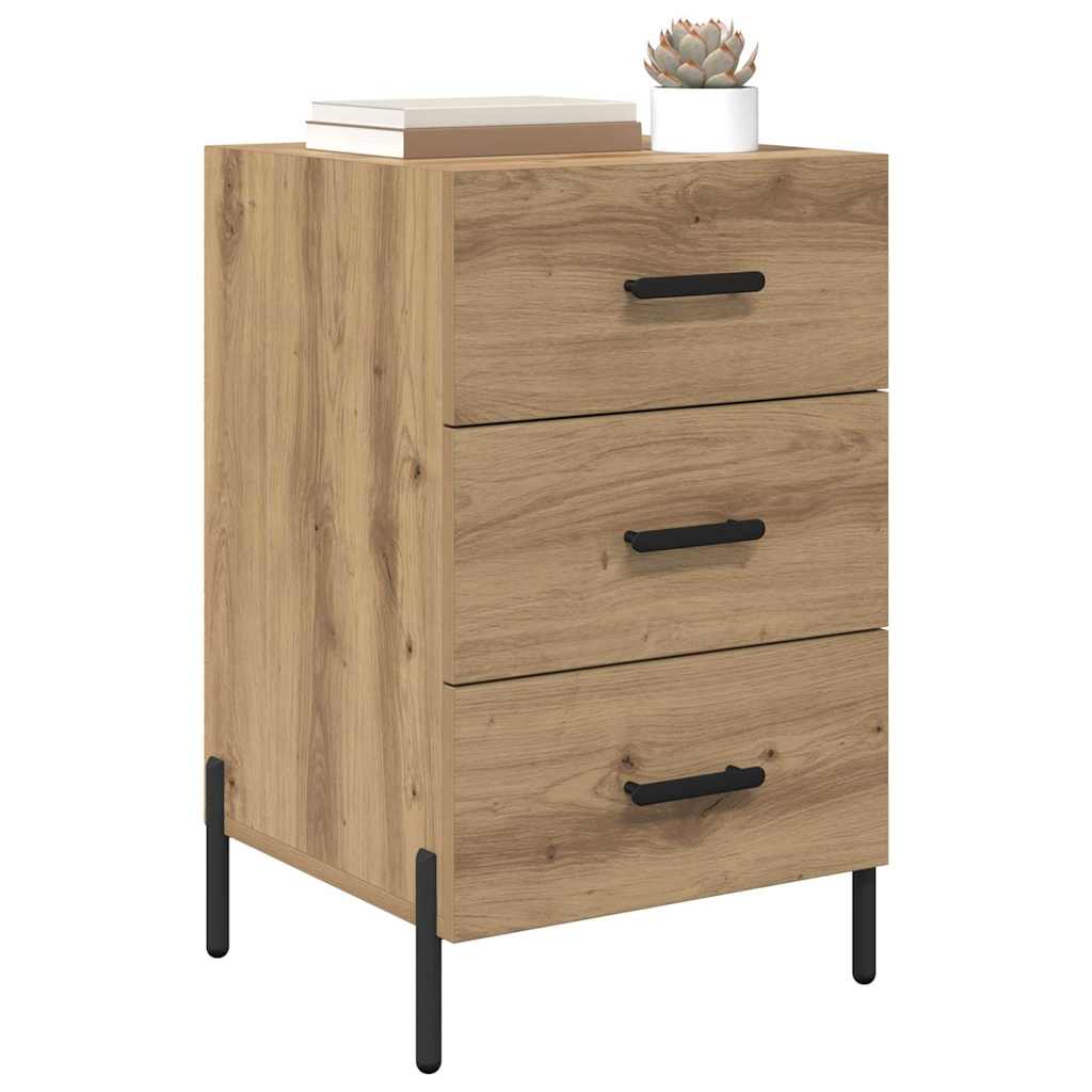 vidaXL Nachtkastje met lade artisanaal eikenkleurig 40 x 40 x 66 cm