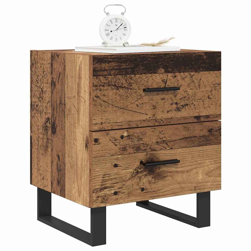 vidaXL Nachtkastje 2 pcs Oud hout 40 x 35 x 47,5 cm Bewerkt hout