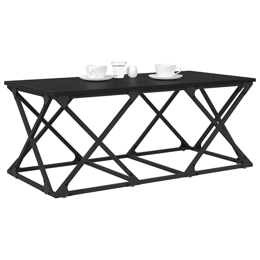 vidaXL Salontafel Zwart eiken 100 x 49 x 40 cm Bewerkt hout