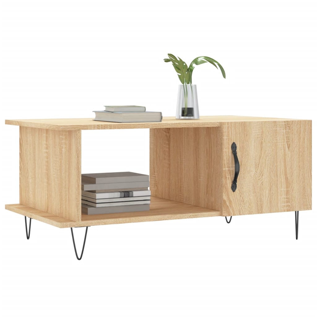 vidaXL Salontafel 90x50x40 cm bewerkt hout sonoma eikenkleurig