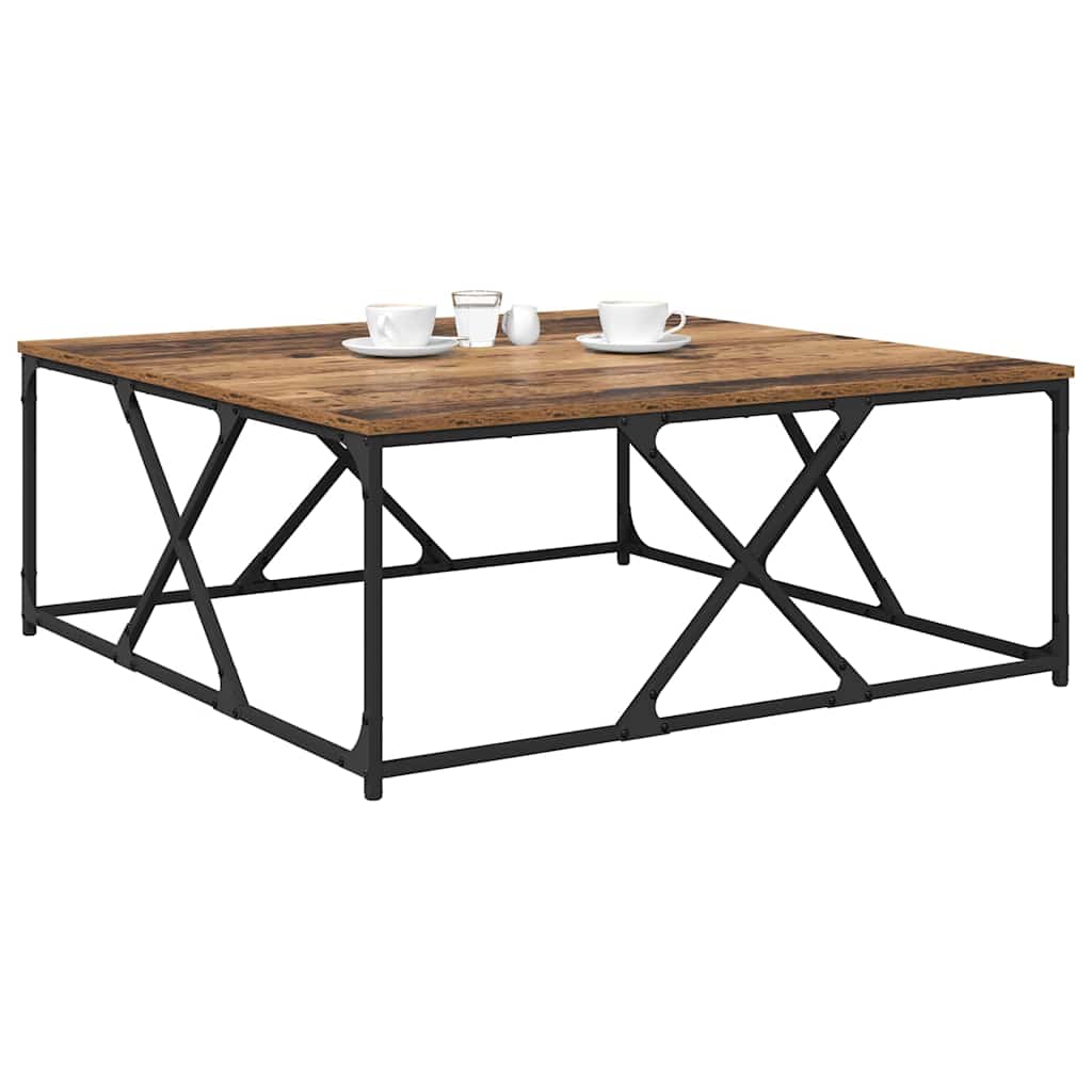 vidaXL Salontafel Oud hout 100 x 100 x 40 cm Bewerkt hout
