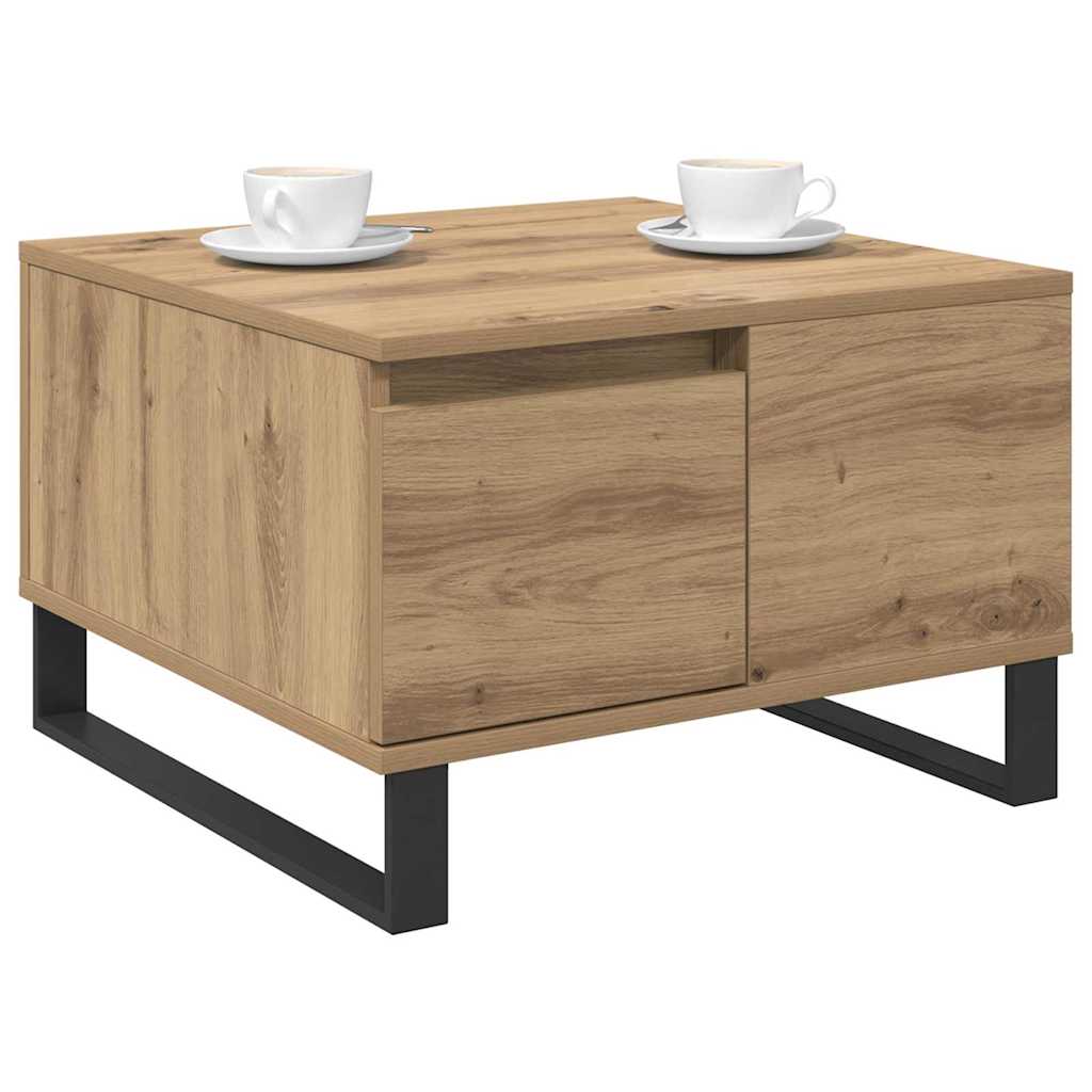 vidaXL Salontafel met lade artisanaal eikenkleurig 55 x 55 x 36,5 cm