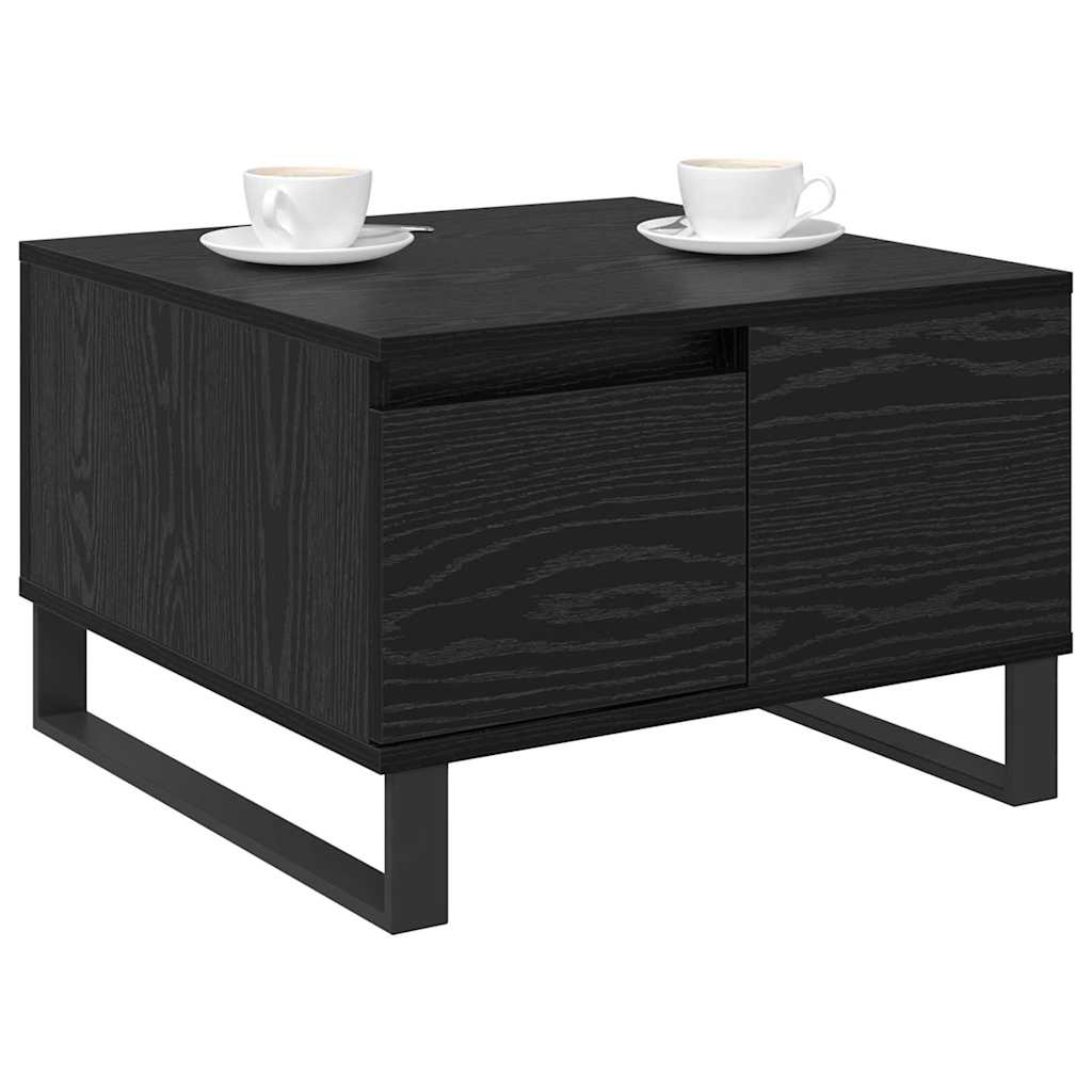 vidaXL Salontafel met lade Zwart eiken 55 x 55 x 36,5 cm Bewerkt hout