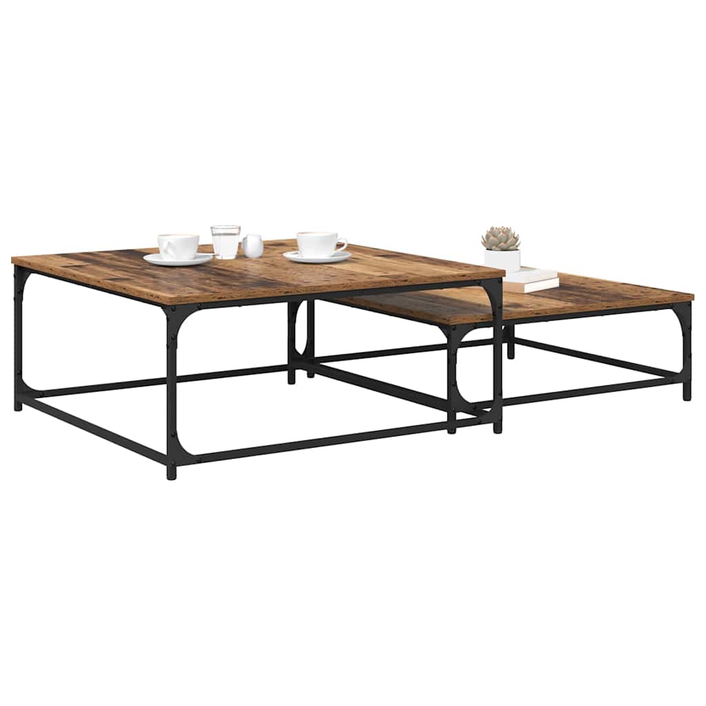 vidaXL Nesting Koffietafel 2 pcs Oud hout 80 x 8035 x cm Bewerkt hout