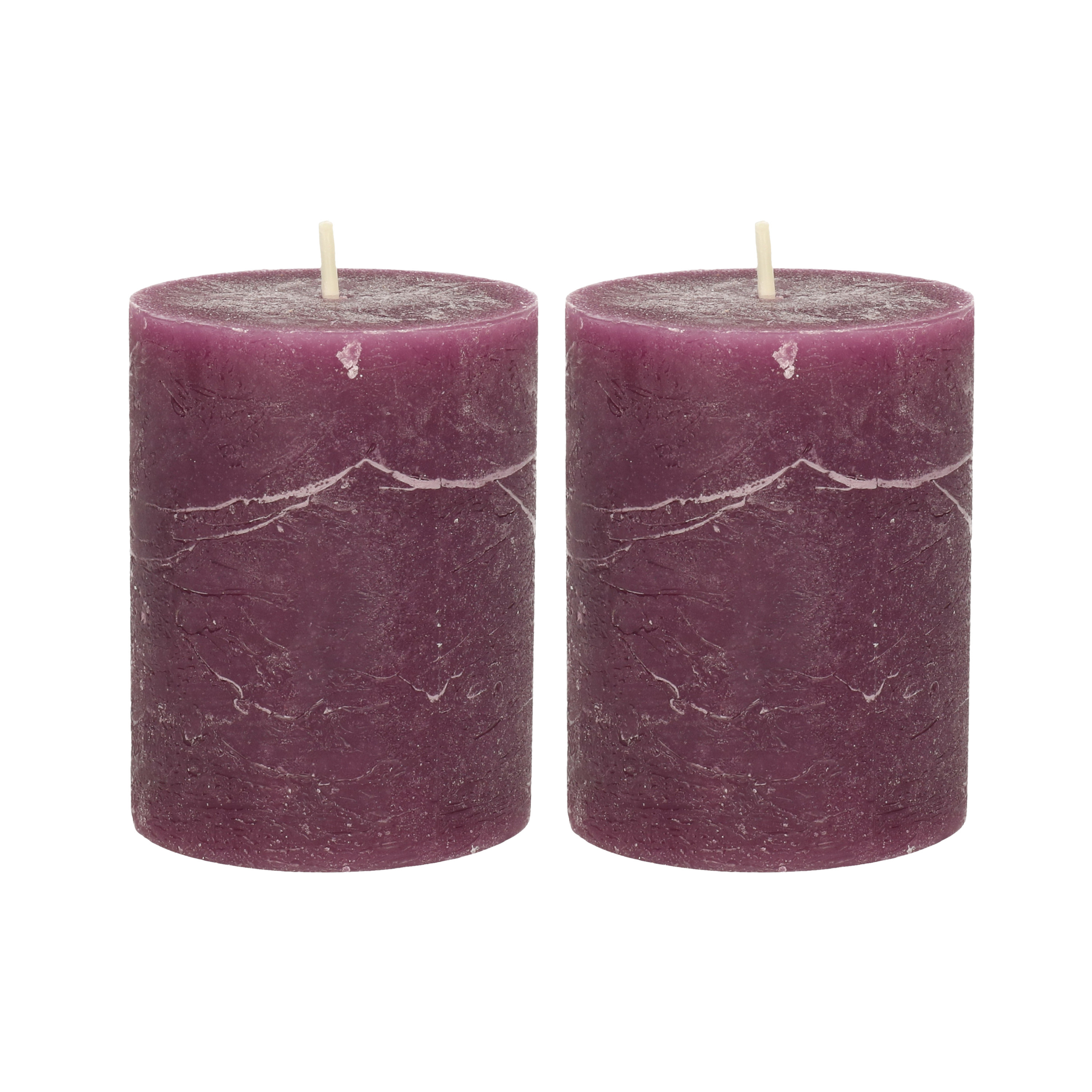 Atmosphera Atmospera Atmospera Stompkaars/cilinderkaars - 2x - bordeaux rood - 7 x 9 cm - middel rustiek model -