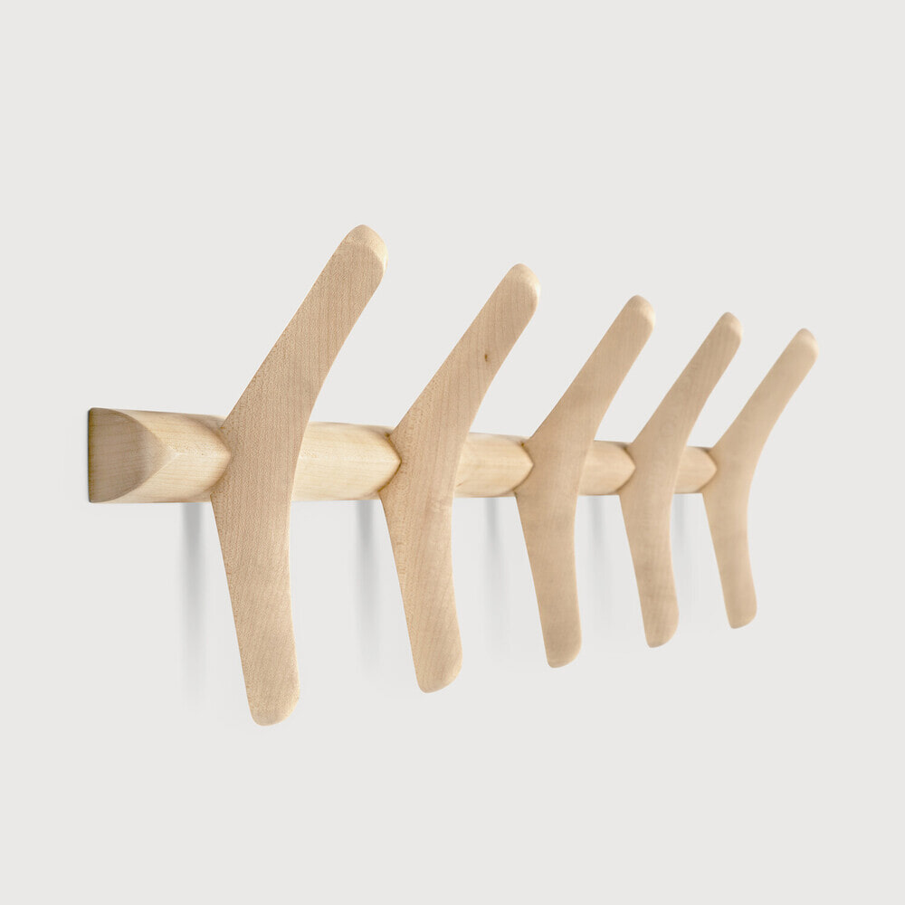 Ethnicraft Kapstok PI Gevernist Plataanhout, Met 5 haken - Naturel
