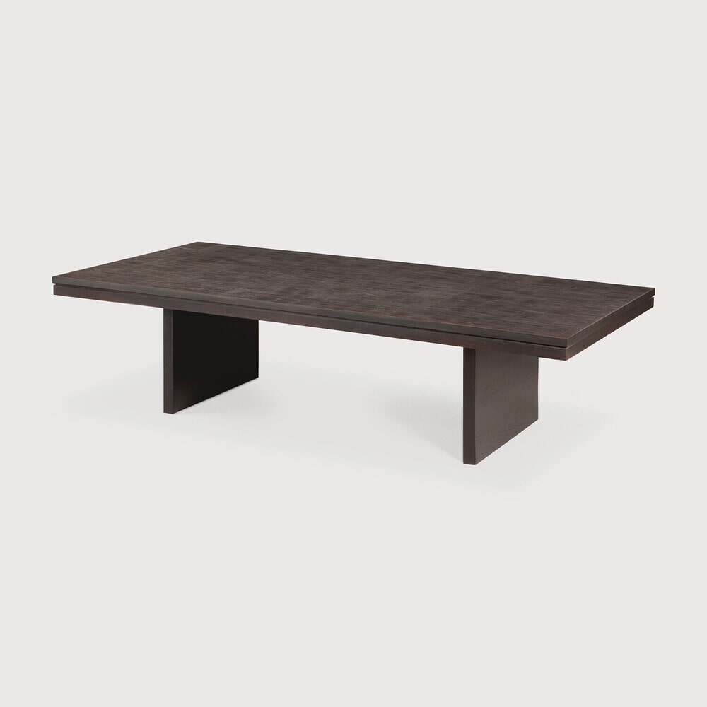 Ethnicraft Salontafel Grooves Gevernist Teakhout, 135 x 65cm - Off Black