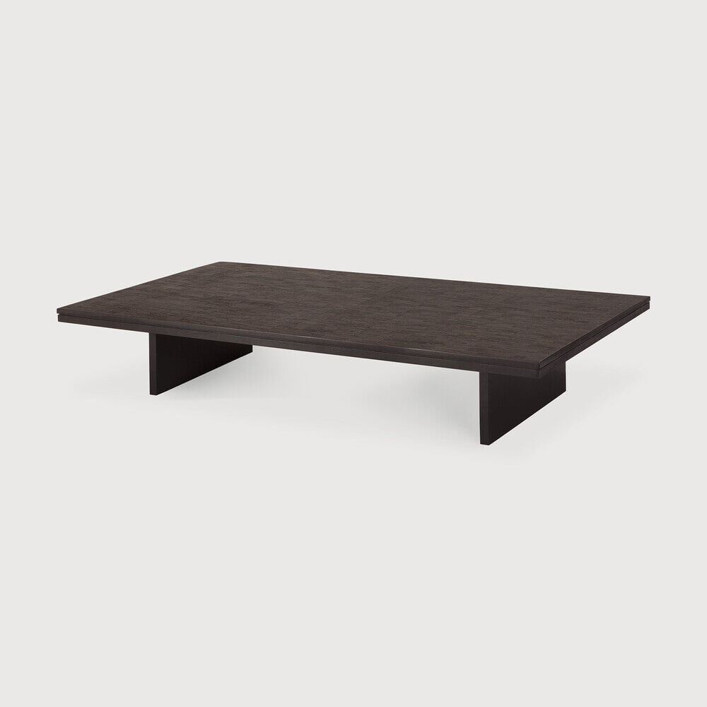 Ethnicraft Salontafel Grooves Gevernist Teakhout, 170 x 120cm - Off Black