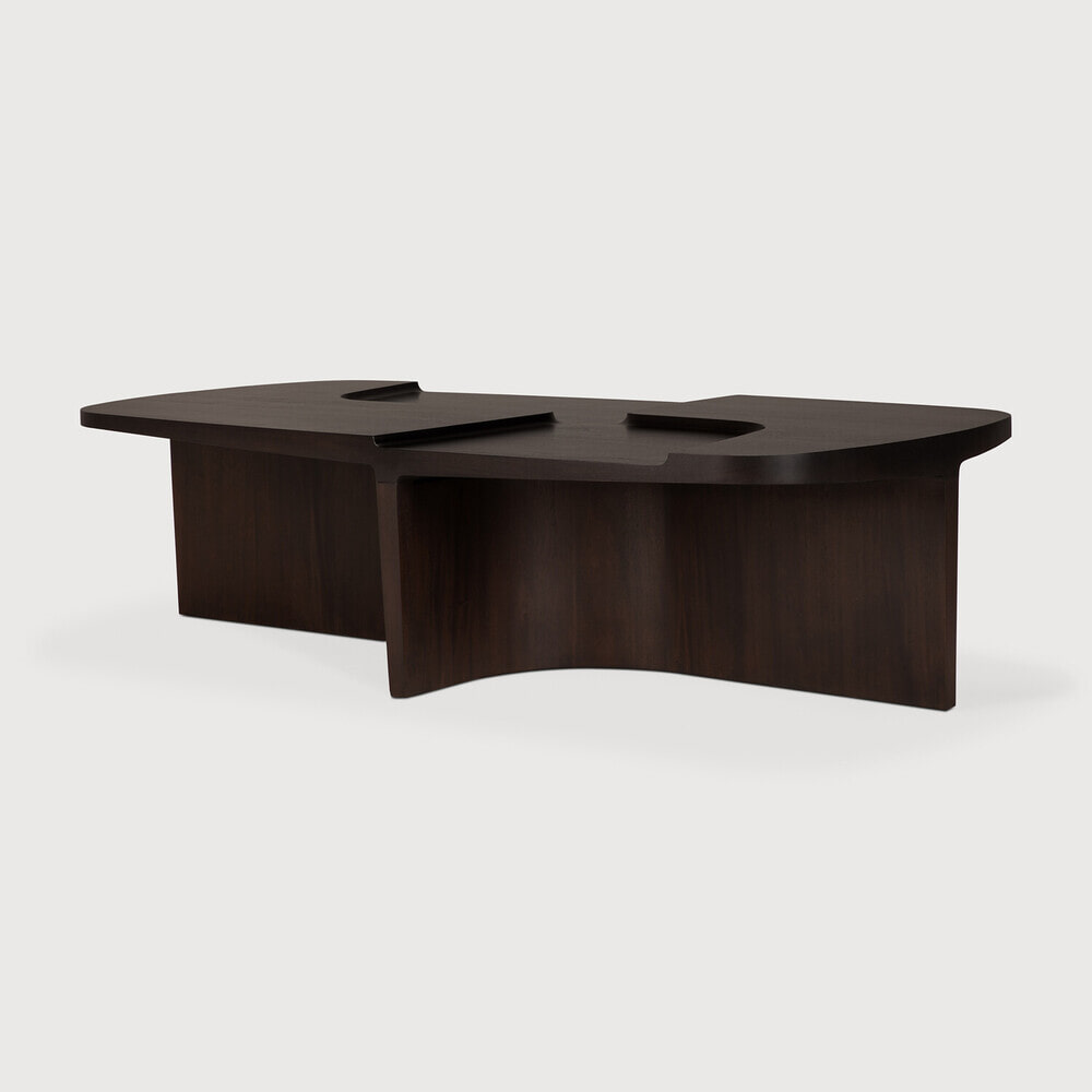 Ethnicraft Deens Ovale Salontafel Brutalist Gevernist Mahoniehout, 143 x 75cm - Rose Brown - Ovaal