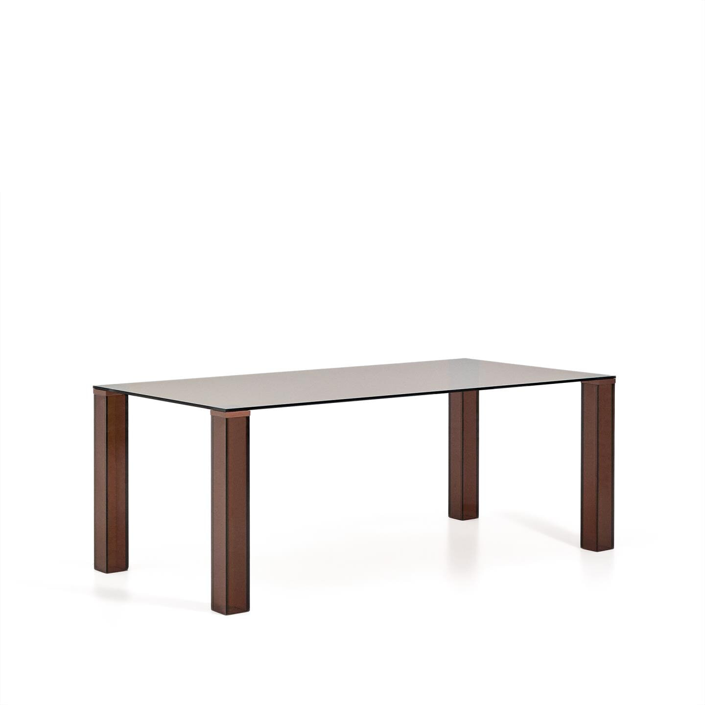Kave Home Eettafel Adularia Glas, 200 x 100cm - Bruin